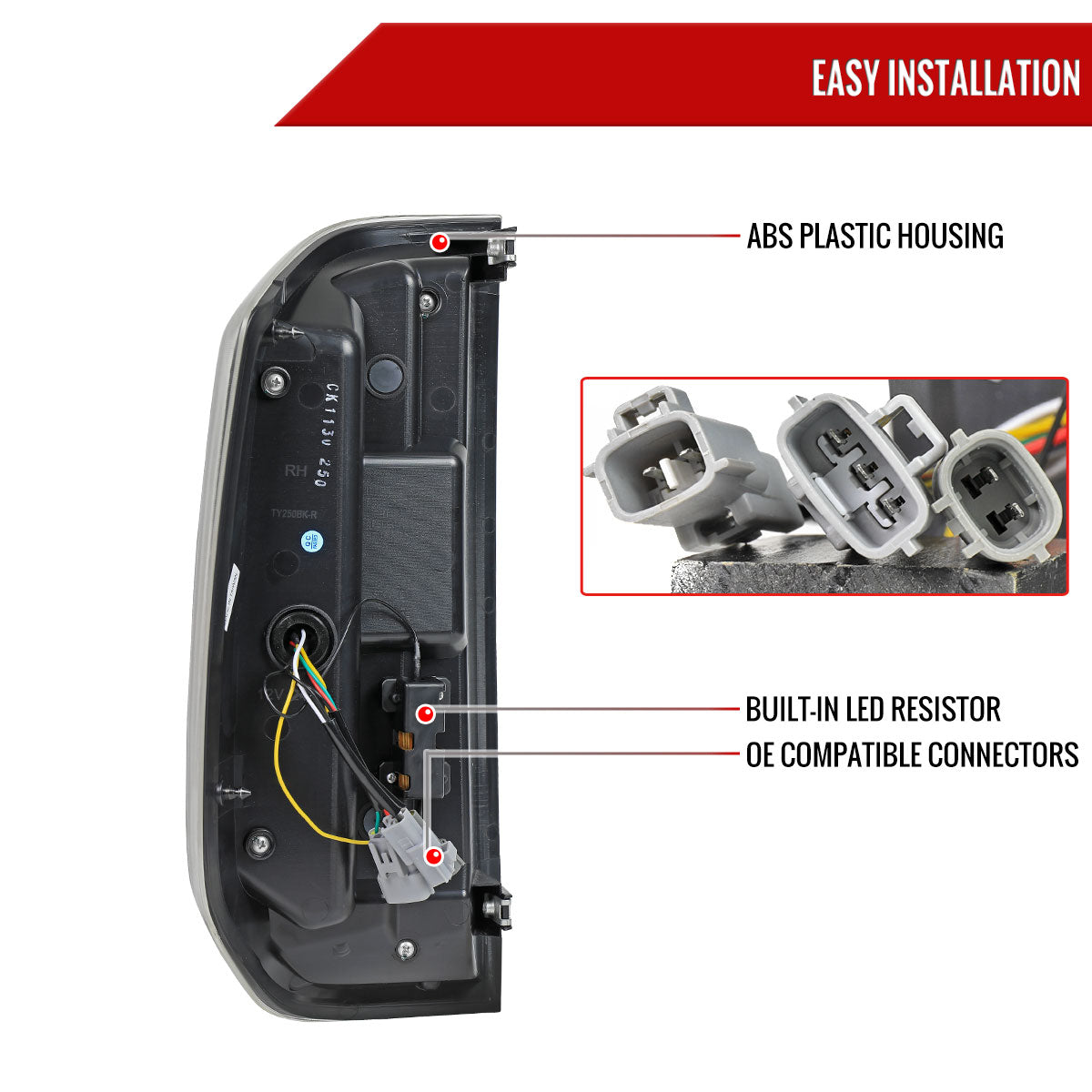 2014-2021 Toyota Tundra Facelift Style Full LED Tail Lights with Sequential Turn Signal (Matte Black Housing/Clear Lens)