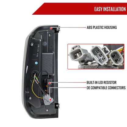 2014-2021 Toyota Tundra Facelift Style Full LED Tail Lights with Sequential Turn Signal (Matte Black Housing/Clear Lens)