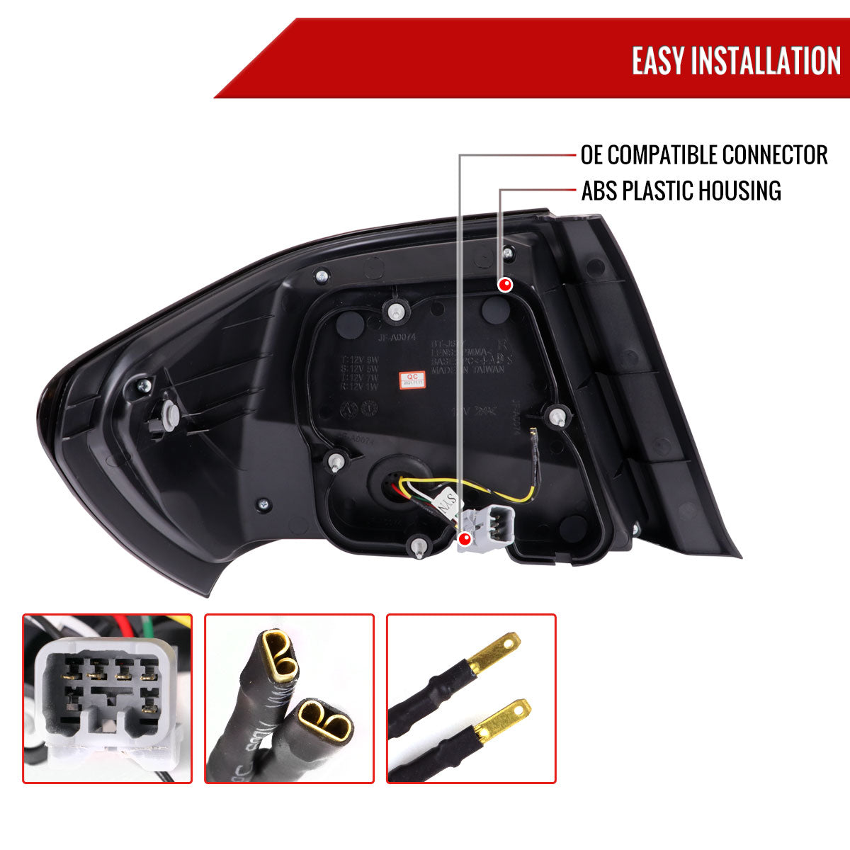 2008-2014 Subaru Impreza WRX/STI LED Bar Sequential Turn Signal Tail Lights (Chrome Housing/Red Lens)