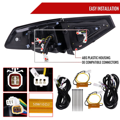 2008-2014 Subaru Impreza WRX Hatchback LED Sequential Tube Tail Lights (Chrome Housing/Red Lens)
