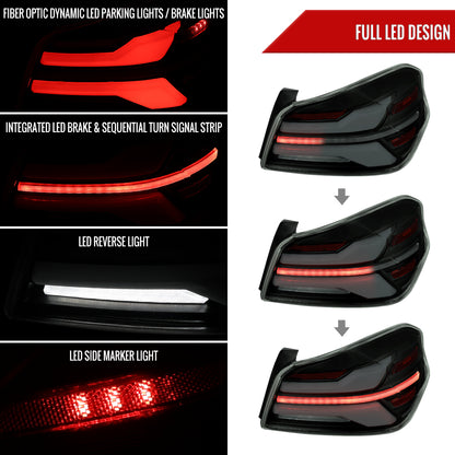 2015-2021 Subaru WRS STi Tail Light w/ Sequential LED Turn SignaL and LED Side Marker Brake Reverse (Black Housing / Smoked Lens)