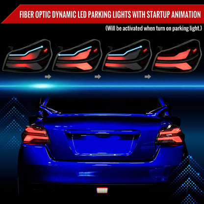2015-2021 Subaru WRS STi Tail Light w/ Sequential LED Turn SignaL and LED Side Marker Brake Reverse (Black Housing / Smoked Lens)