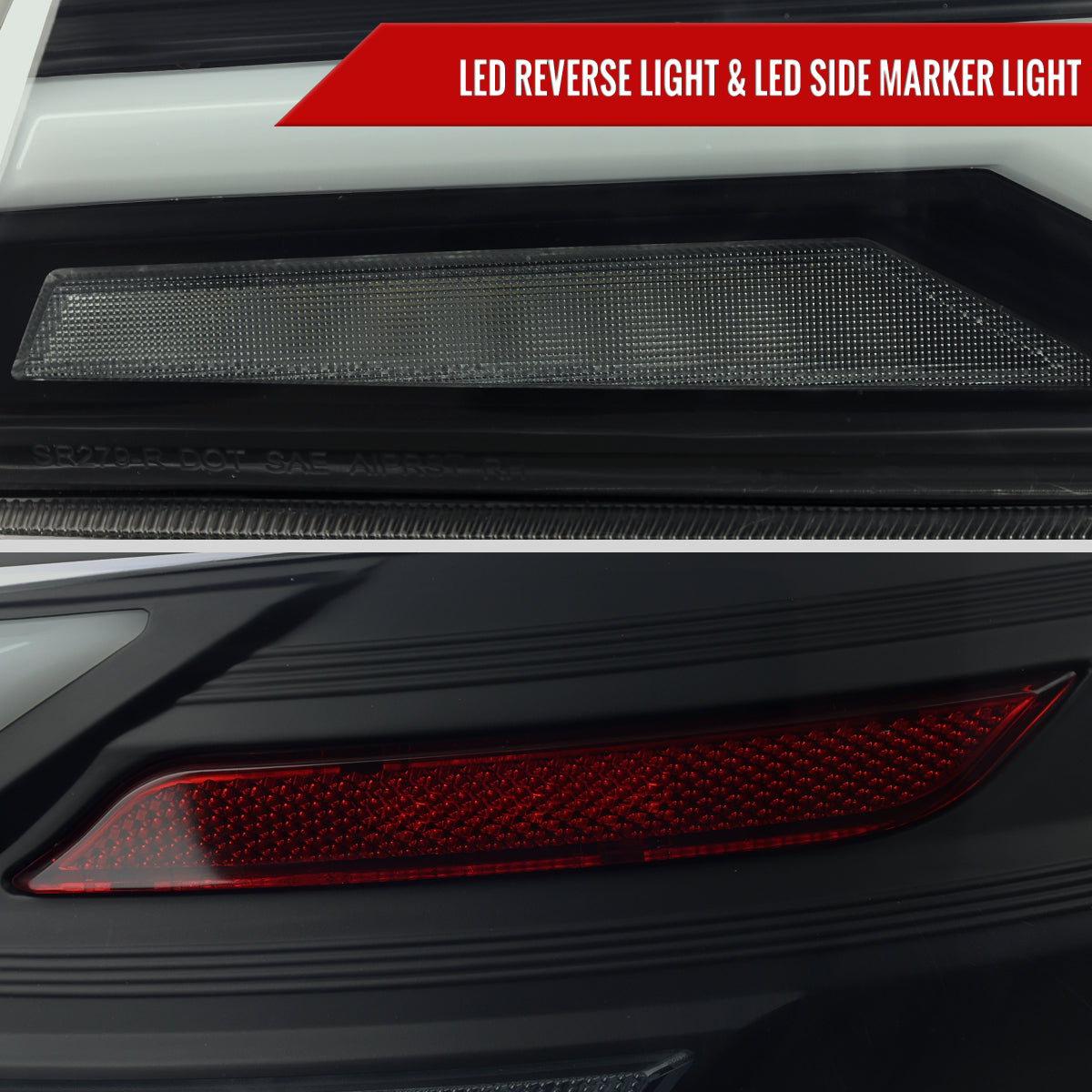 2015-2021 Subaru WRS STi Tail Light w/ Sequential LED Turn SignaL and LED Side Marker Brake Reverse (Black Housing / Smoked Lens)
