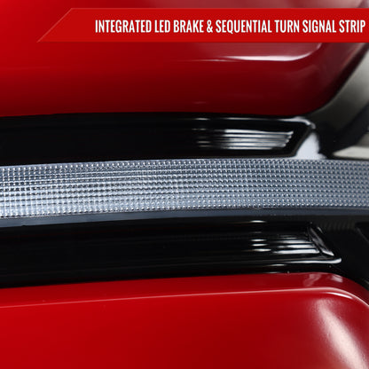 2015-2021 Subaru WRS STi Tail Light w/ Sequential LED Turn SignaL and LED Side Marker Brake Reverse (Glossy Black Housing / Clear Lens)