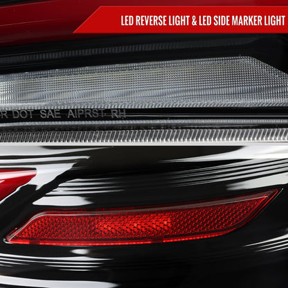 2015-2021 Subaru WRS STi Tail Light w/ Sequential LED Turn SignaL and LED Side Marker Brake Reverse (Glossy Black Housing / Clear Lens)