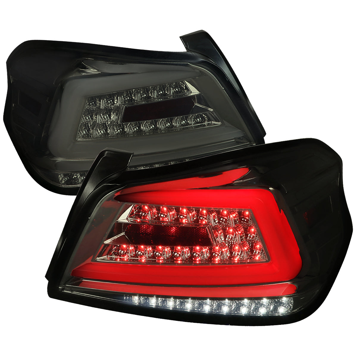 2015-2021 Subaru WRX Sequential White Bar LED Tail Lights (Chrome Housing/Smoked Lens)