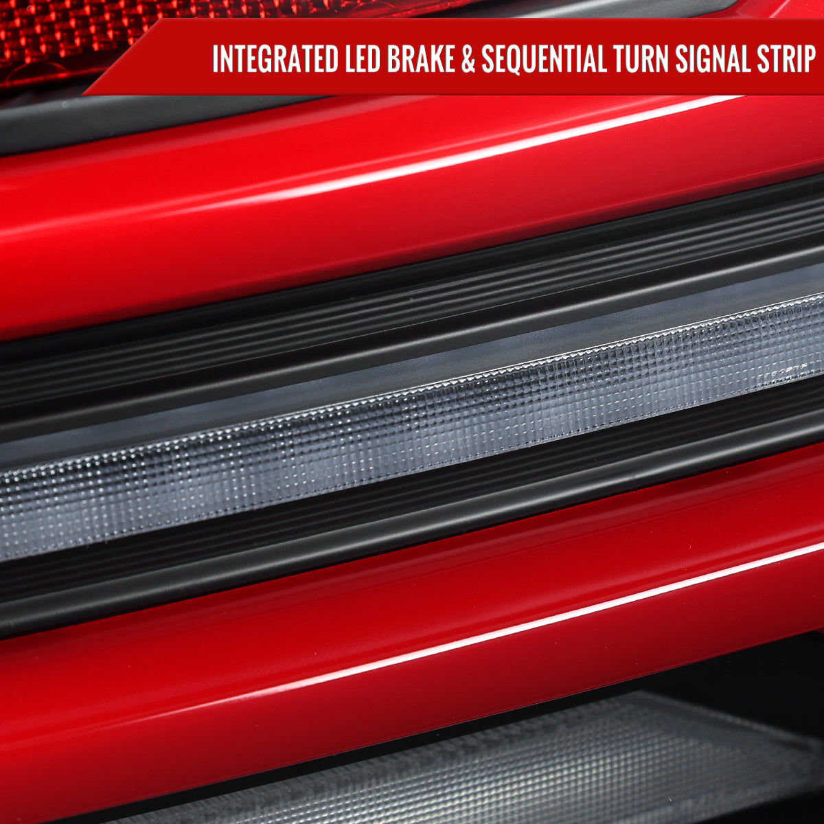 2015-2021 Subaru WRS STi Tail Light w/ Sequential Red LED Turn Signal and LED Side Marker Brake Reverse (Matte Black Housing / Clear Lens)