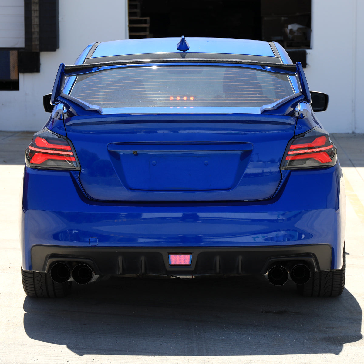 2015-2021 Subaru WRS STi Tail Light w/ Sequential Red LED Turn Signal and LED Side Marker Brake Reverse (Matte Black Housing / Clear Lens)