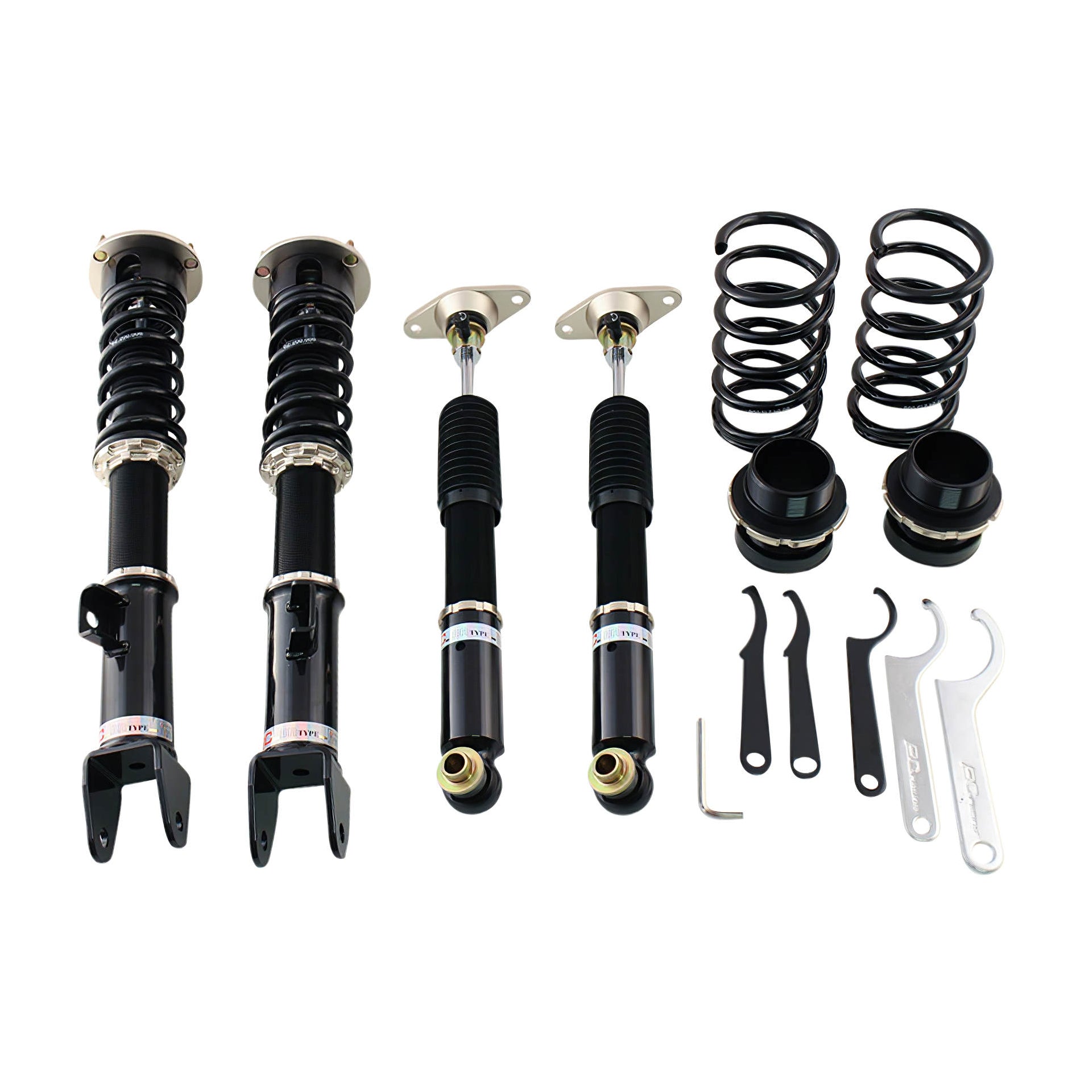 BC Racing BR Series coilovers on white background