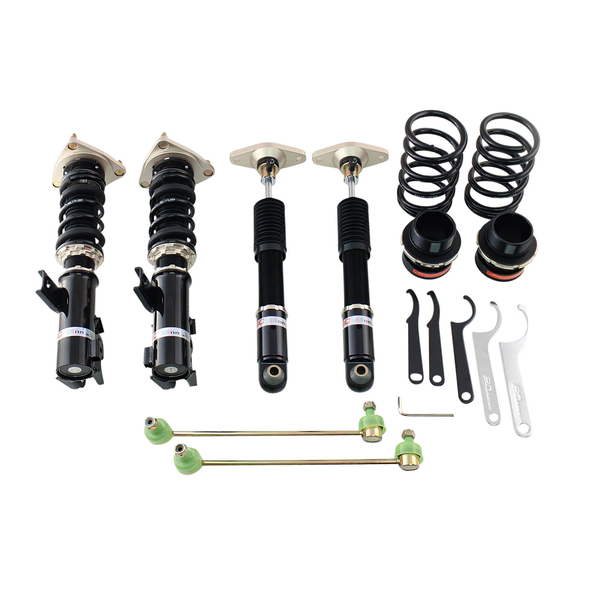 BC Racing BR Series coilovers on white background