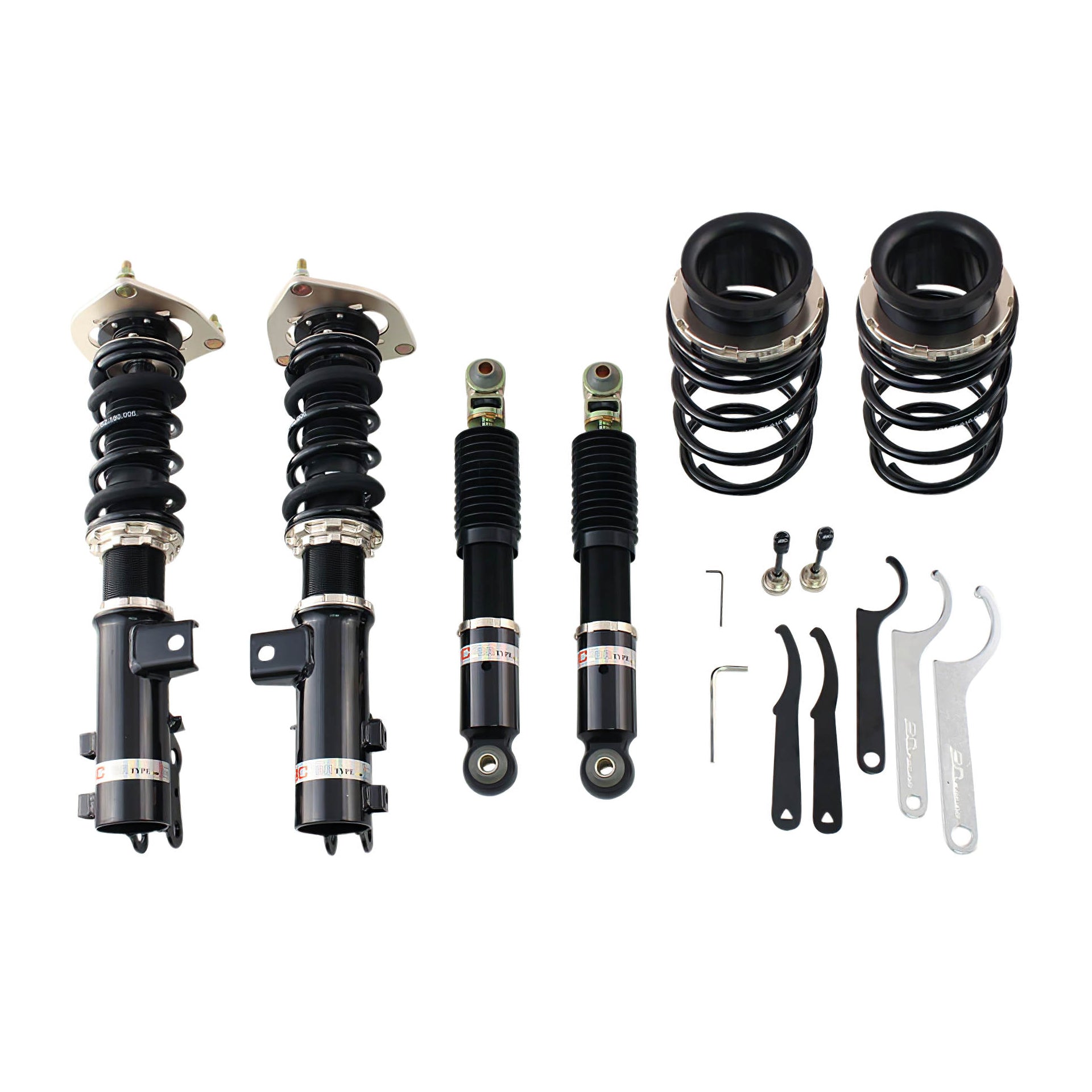 BC Racing BR Series coilovers on white background