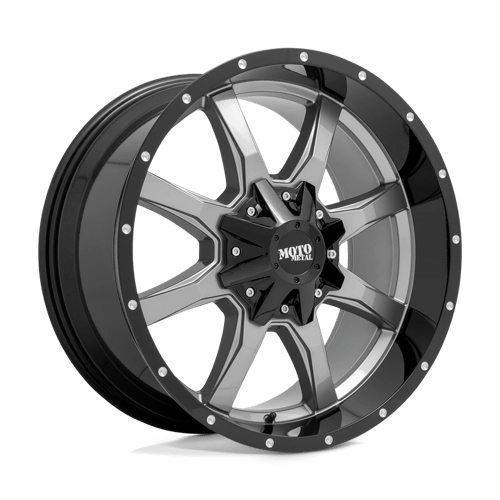 Moto Metal MO970 Gloss Gray Center W/ G-blk Lip 20x10 -24 6x135|6x139.7mm 106.1mm