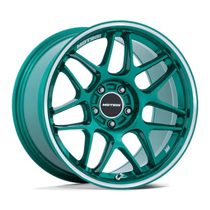 Motegi MR158 TSUBAKI Hokkaido Green W/ Machined Lip 18x9.5 +35 5x120mm 74.1mm