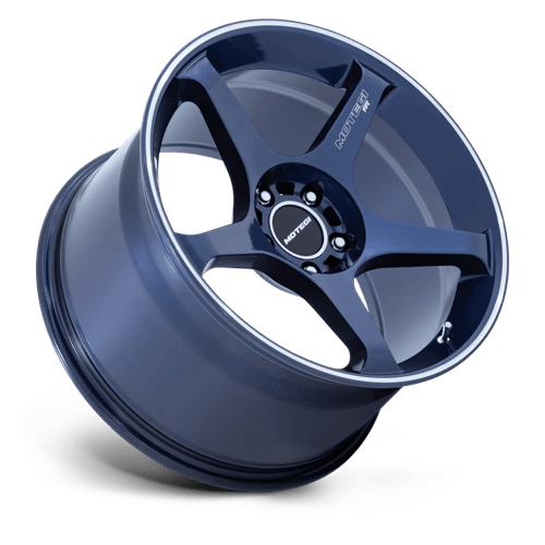 Motegi MR159 BATTLE V Obsidian Blue Mach Lip Stripe 18x10.5 +25 5x120mm 74.1mm