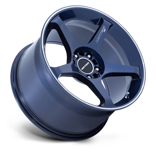 Motegi MR159 BATTLE V Obsidian Blue Mach Lip Stripe 18x8.5 +30 5x100mm 56.2mm
