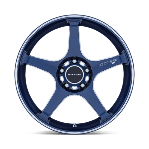 Motegi MR159 BATTLE V Obsidian Blue Mach Lip Stripe 18x10.5 +25 5x120mm 74.1mm