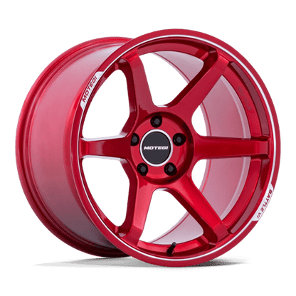 Motegi MR160 BATTLE VI Cherry Red Metallic W/ Mch Lip 18x8.5 +35 5x114.3mm 72.6mm
