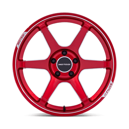 Motegi MR160 BATTLE VI Cherry Red Metallic W/ Mch Lip 18x8.5 +22 5x114.3mm 72.6mm