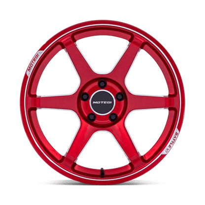 Motegi MR160 BATTLE VI Cherry Red Metallic W/ Mch Lip 18x9.5 +40 5x114.3mm 72.6mm
