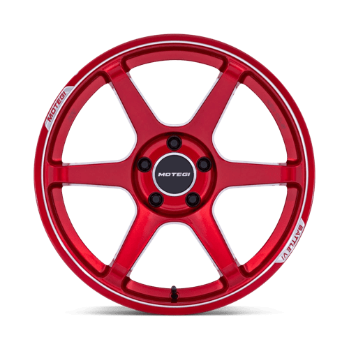 Motegi MR160 BATTLE VI Cherry Red Metallic W/ Mch Lip 18x8.5 +35 5x114.3mm 72.6mm