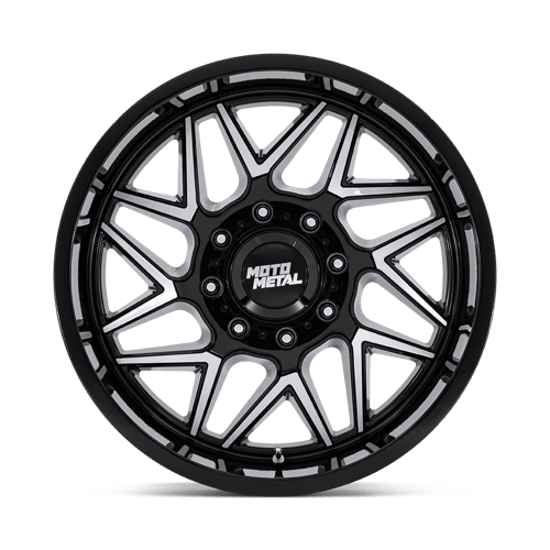 Moto Metal MO812 TURBINE Gloss Black W/ Machined Face 20x10 -18 6x139.7mm 106.1mm