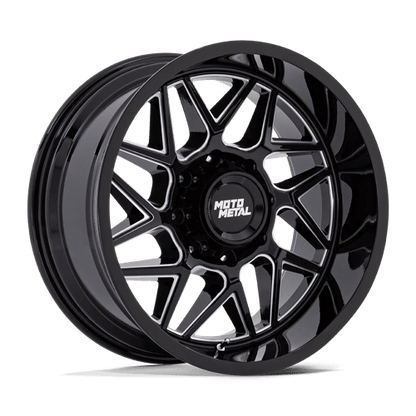Moto Metal MO812 TURBINE Gloss Black Milled 20x10 -18 8x180mm 124.2mm