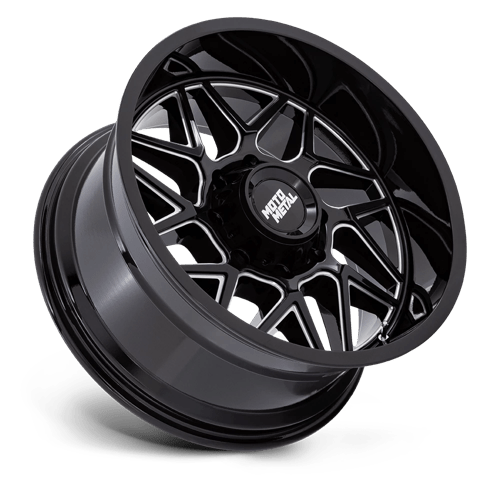 Moto Metal MO812 TURBINE Gloss Black Milled 20x9 +1 6x135mm 87.1mm