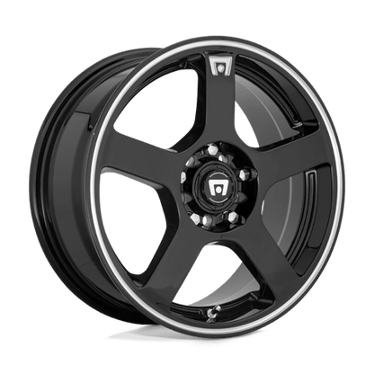 Motegi MR116 FS5 Gloss Black W/ Machined Flange 17x7 +40 5x105|5x114.3mm 72.6mm