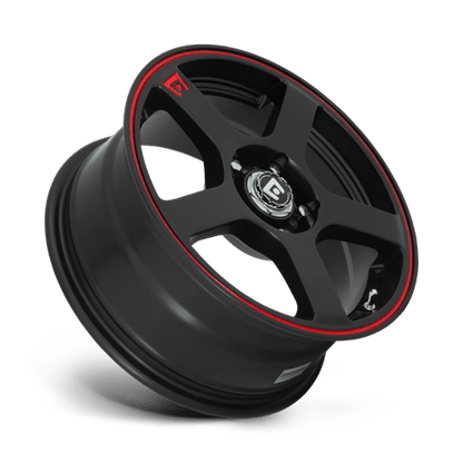 Motegi MR116 FS5 Matte Black W/ Red Stripe 15x6.5 +40 4x100|4x114.3mm 72.6mm