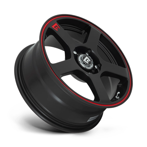 Motegi MR116 FS5 Matte Black W/ Red Stripe 15x6.5 +40 4x108|4x114.3mm 72.6mm