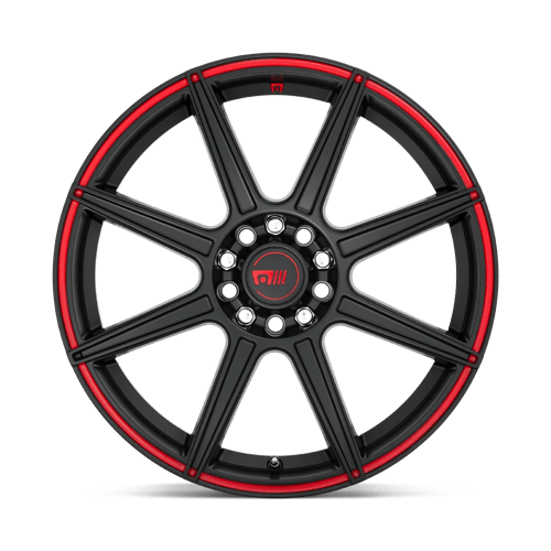 Motegi MR142 CS8 Satin Black W/ Red Stripe 18x8 +45 5x114.3|5x120mm 74.1mm