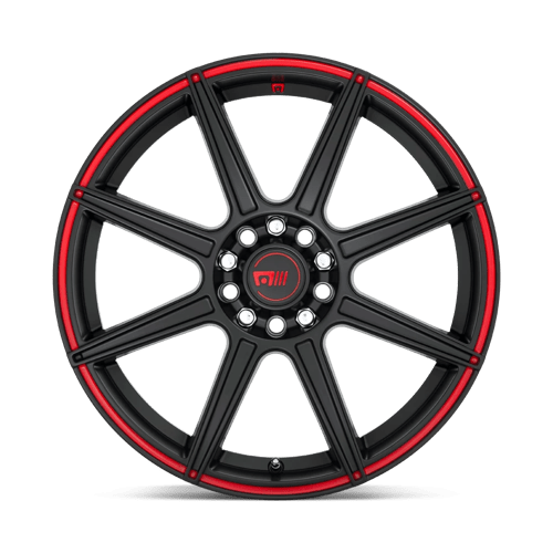 Motegi MR142 CS8 Satin Black W/ Red Stripe 18x8 +45 5x100|5x114.3mm 72.6mm