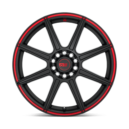 Motegi MR142 CS8 Satin Black W/ Red Stripe 18x8 +45 5x112|5x114.3mm 72.6mm