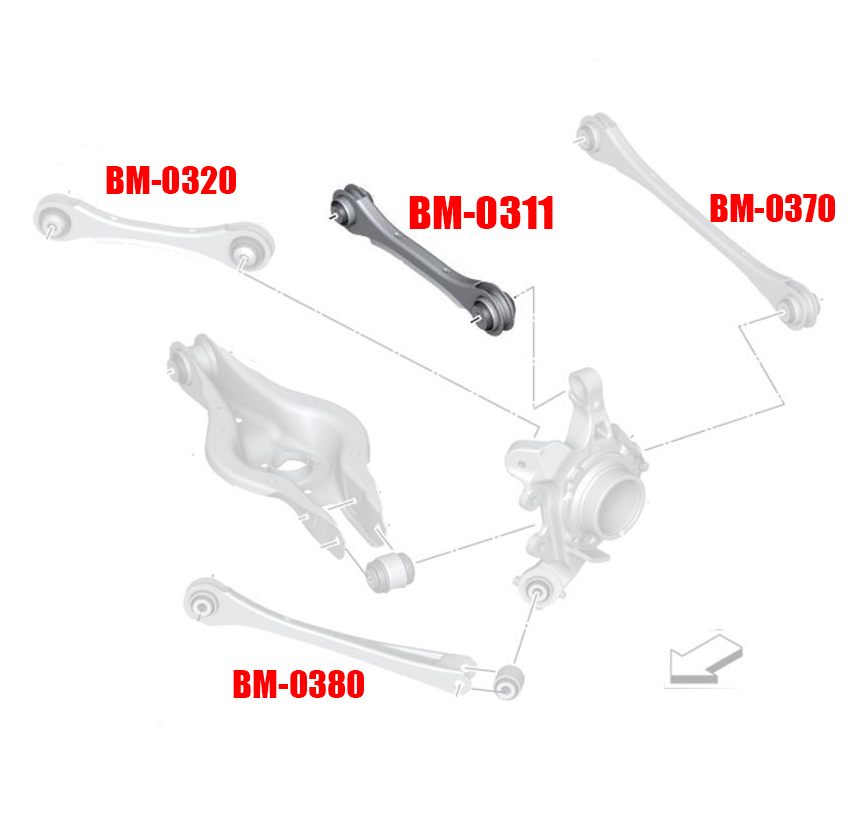 12-19 BMW 3 Series F30 Megan Racing Rear Trailing Arms