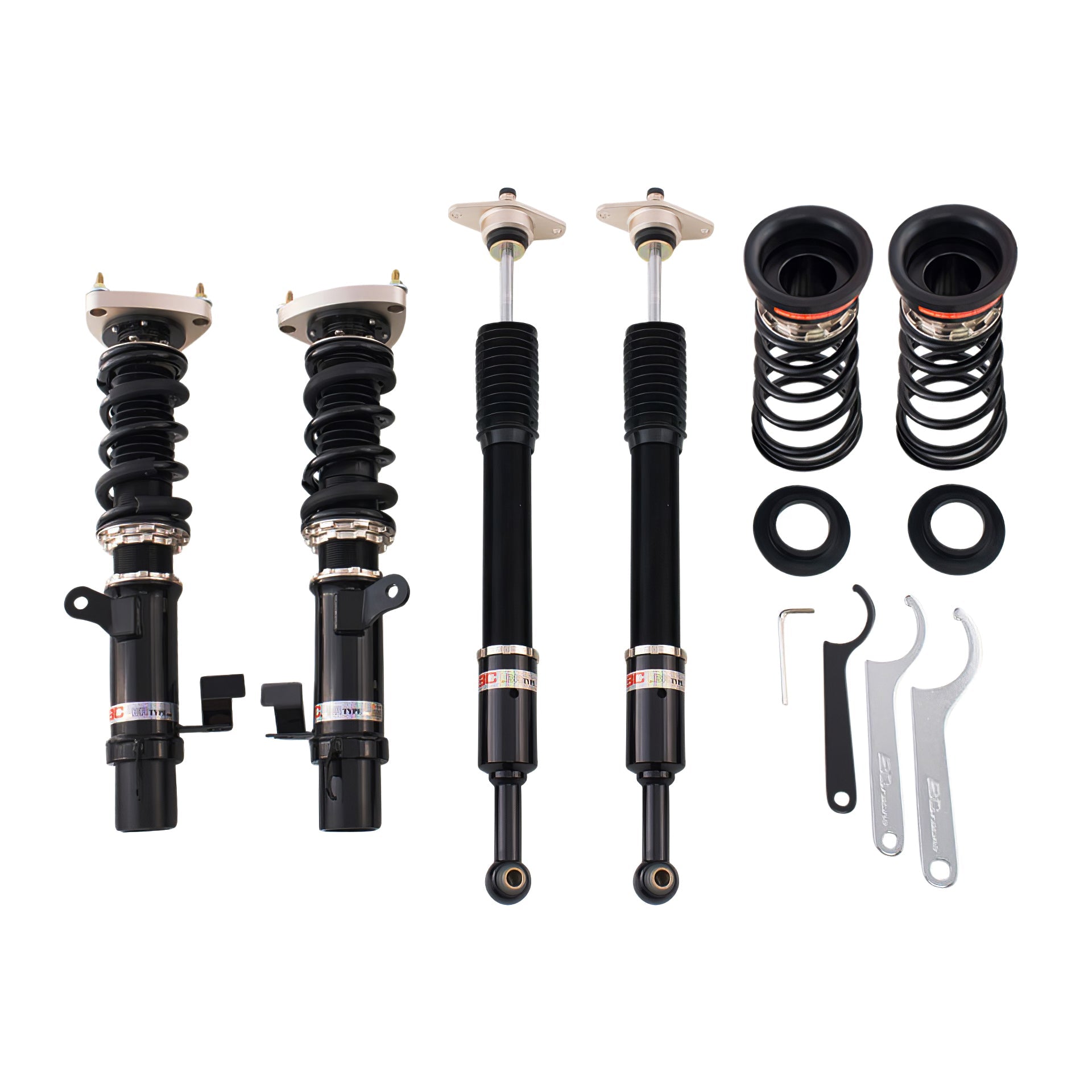 BC Racing BR Series coilovers on white background