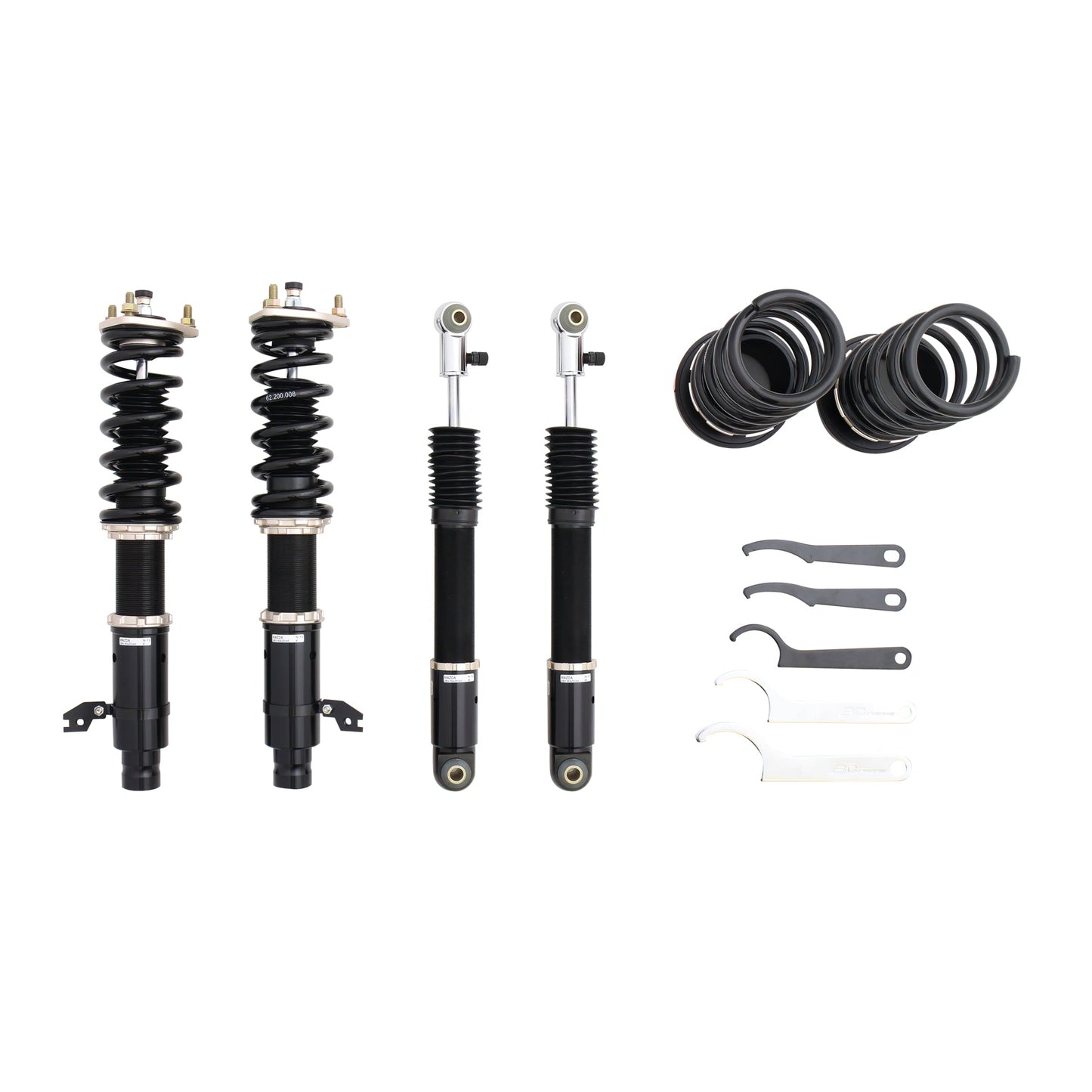 BC Racing coilover lowering data