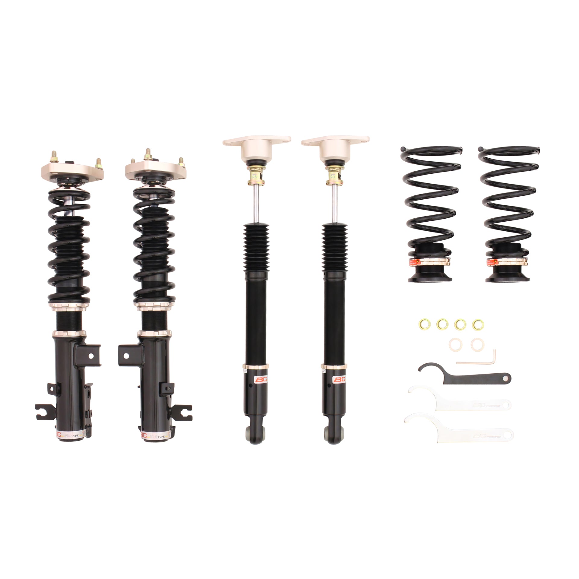 BC Racing BR Series coilovers on white background