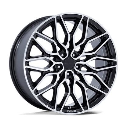 Niche NC277 CALABRIA 5 Gloss Black Machined 22x9 +27 5x120mm 74.1mm