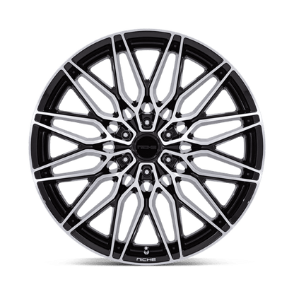 Niche NC278 CALABRIA 6 Gloss Black W/ Machined 20x9.5 +30 6x139.7mm 106.1mm
