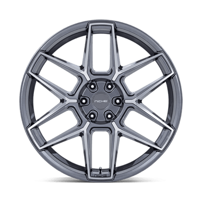 Niche NC281 RISE Anthracite W/ Machined Face 22x9.5 +38 5x114.3mm 72.6mm