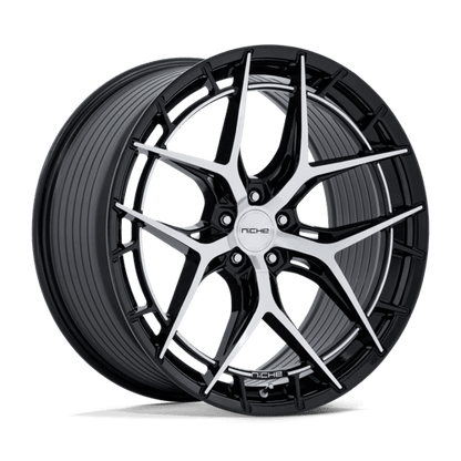 Niche NC286 RIVIERA Gloss Black W/ Machined Face 20x10.5 +38 5x120mm 72.6mm