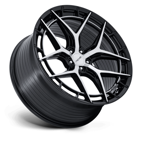 Niche NC286 RIVIERA Gloss Black W/ Machined Face 20x9.5 +22 5x120mm 72.6mm