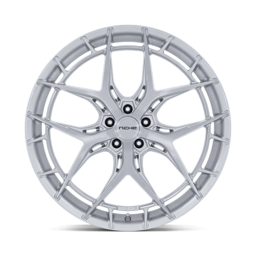 Niche NC286 RIVIERA Gloss Silver W/ Brushed Face 20x9 +27 5x120mm 72.6mm