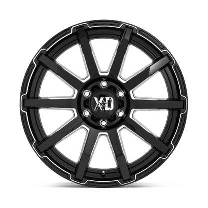XD Series XD847 OUTBREAK Gloss Black Milled 22x10 +12 8x180mm 124.2mm