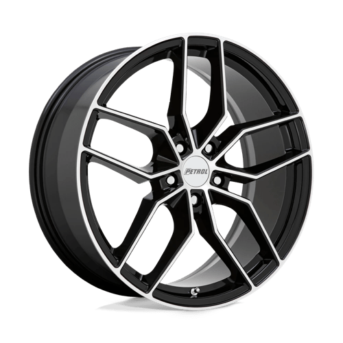 Petrol P5C Gloss Black W/ Mach Cut Face 17x8 +40 5x110mm 72.1mm