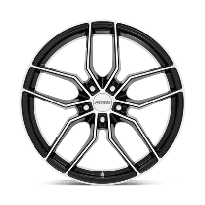 Petrol P5C Gloss Black W/ Mach Cut Face 18x8 +40 5x115mm 76.1mm