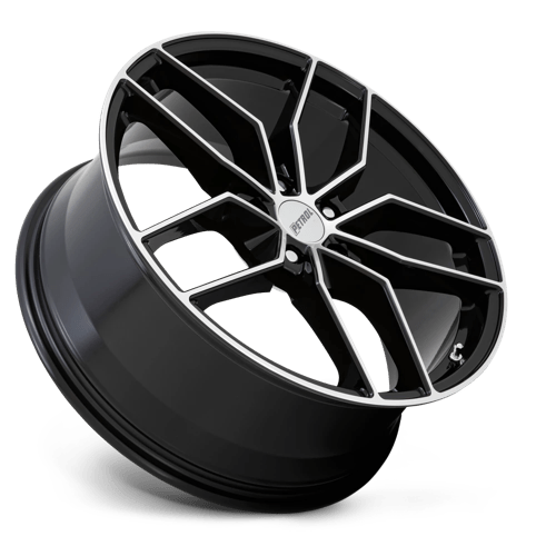 Petrol P5C Gloss Black W/ Mach Cut Face 19x8 +35 5x120mm 76.1mm
