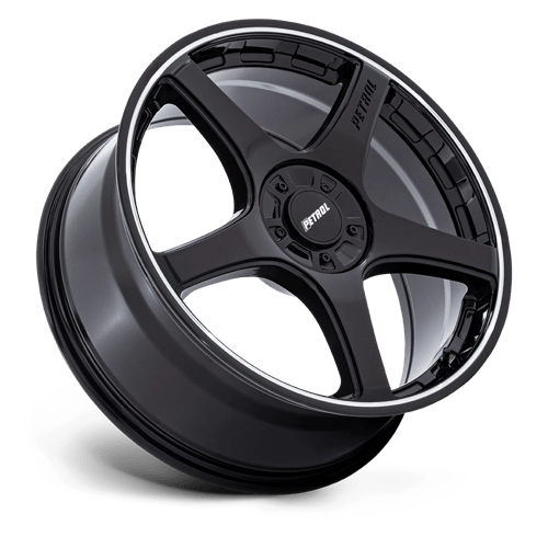 Petrol PE003 P2E Gloss Black W/ Machined Lip 17x8 +40 5x112|5x120mm 74.1mm