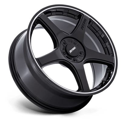 Petrol PE003 P2E Gloss Black W/ Machined Lip 17x8 +40 5x112|5x120mm 74.1mm