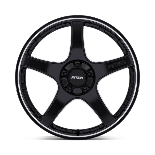 Petrol PE003 P2E Gloss Black W/ Machined Lip 18x8 +35 5x112|5x120mm 74.1mm